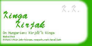 kinga kirjak business card